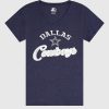 Nfl STARTER | Damen-T-Shirt Mit V-Ausschnitt Der Dallas Cowboys Mit Strasssteinen Cowboysmarine