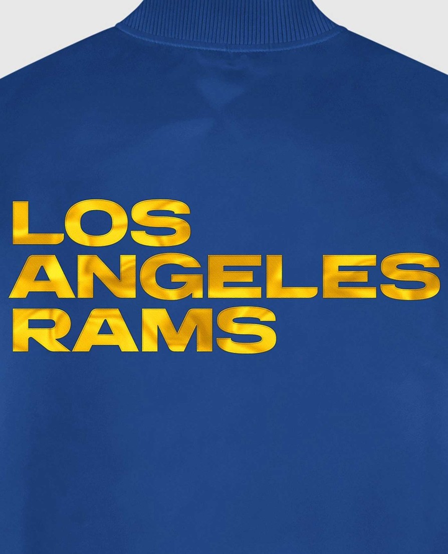 Nfl STARTER | Los Angeles Rams Varsity Satin-Jacke Mit Durchgehenden Druckknopfen Ramsblue