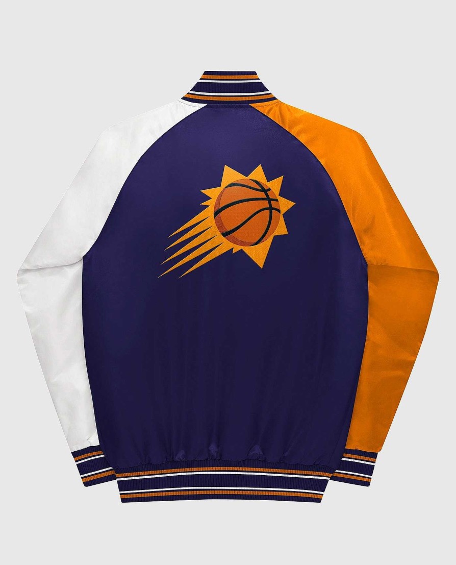 Nba STARTER | Jugendliche Phoenix Suns Varsity Satin Full-Snap Jacke Sonnenpurple