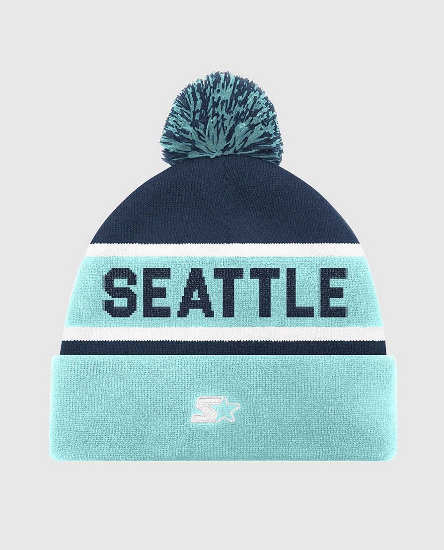 Nhl STARTER | Seattle Kraken Pom Beanie Krakenblau