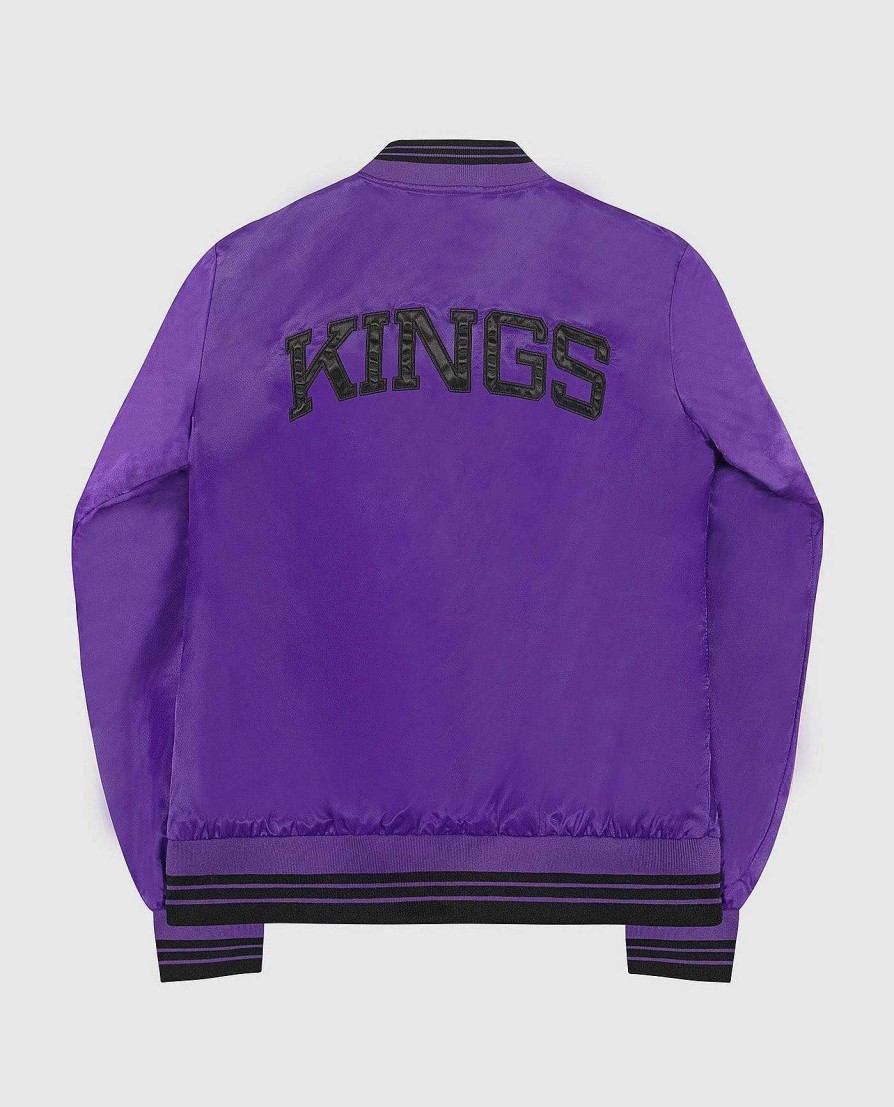 Nba STARTER | Sacramento Kings Varsity Satin Full-Snap-Jacke Fur Damen Konigspurple