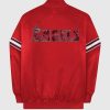 Mlb STARTER | Los Angeles Angels College-Jacke Aus Satin Mit Durchgehenden Druckknopfen Angelsred