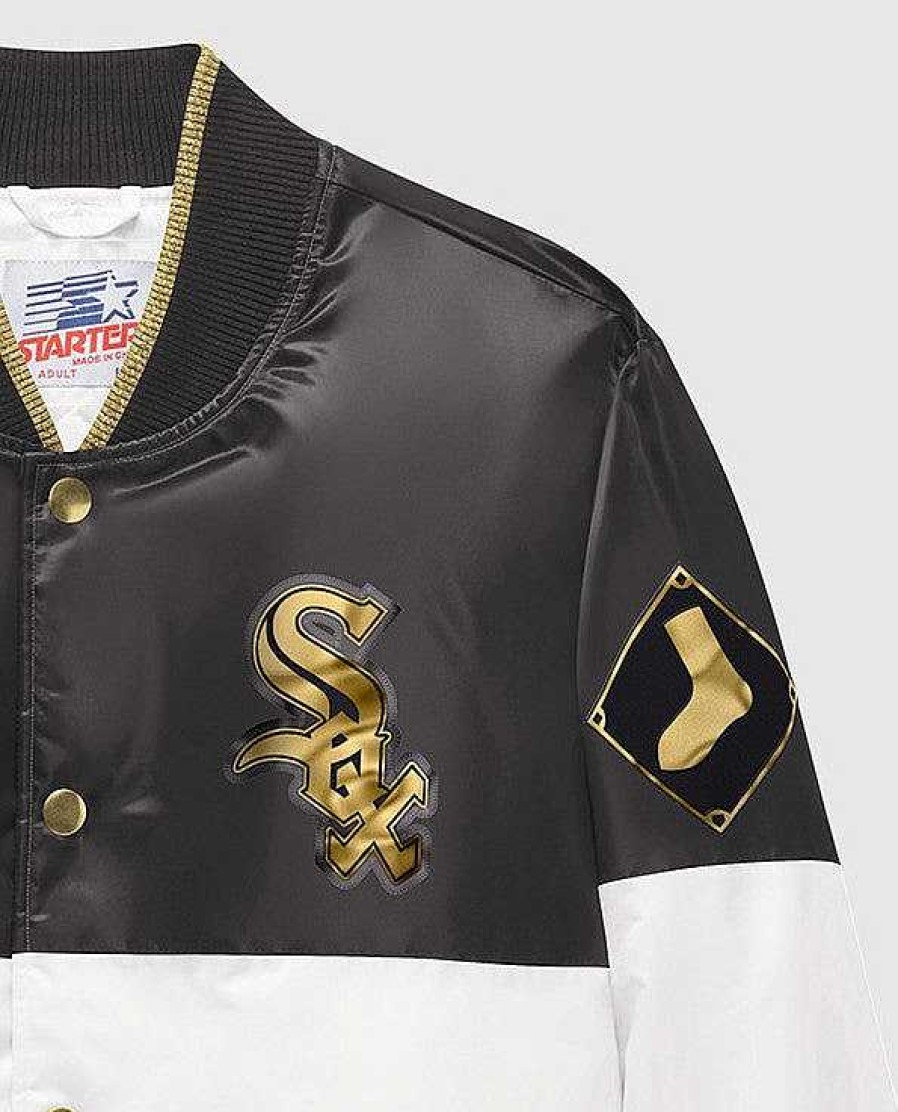 Mlb STARTER | Ty Mopkins Chicago White Sox Satin Full-Snap Jacke Schwarz