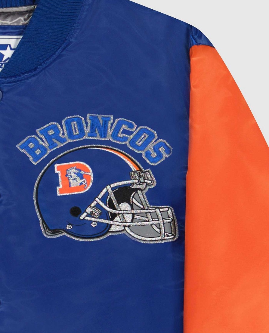 Nfl STARTER | Denver Broncos Varsity Satin Full-Snap-Jacke Broncosblau