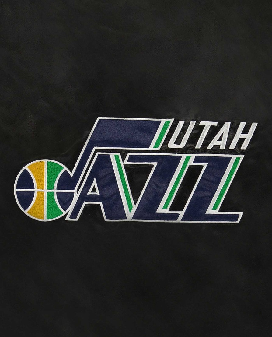 Nba STARTER | Utah Jazz Varsity Satin Full-Snap Ace Jacke Jazzblack