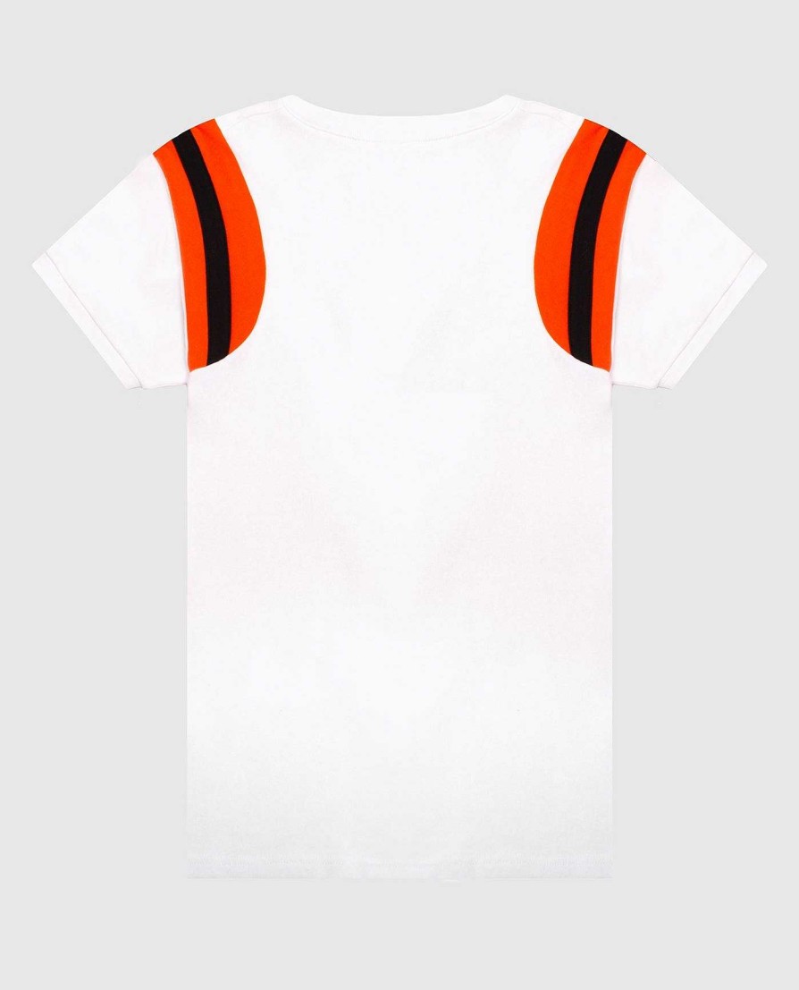 Nfl STARTER | Damen-Kurzarmshirt Der Cincinnati Bengals Mit Rundhalsausschnitt Weis