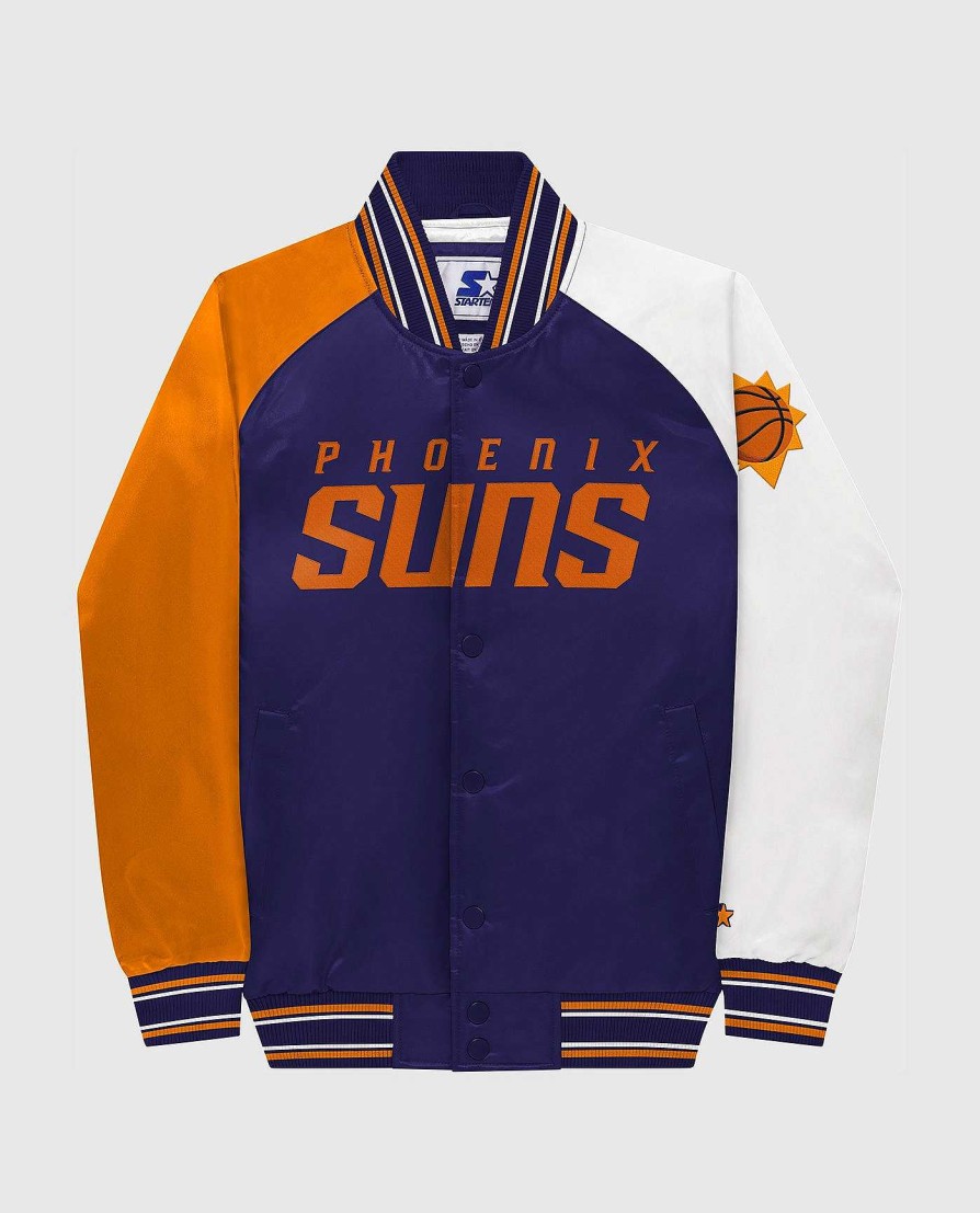 Nba STARTER | Jugendliche Phoenix Suns Varsity Satin Full-Snap Jacke Sonnenpurple