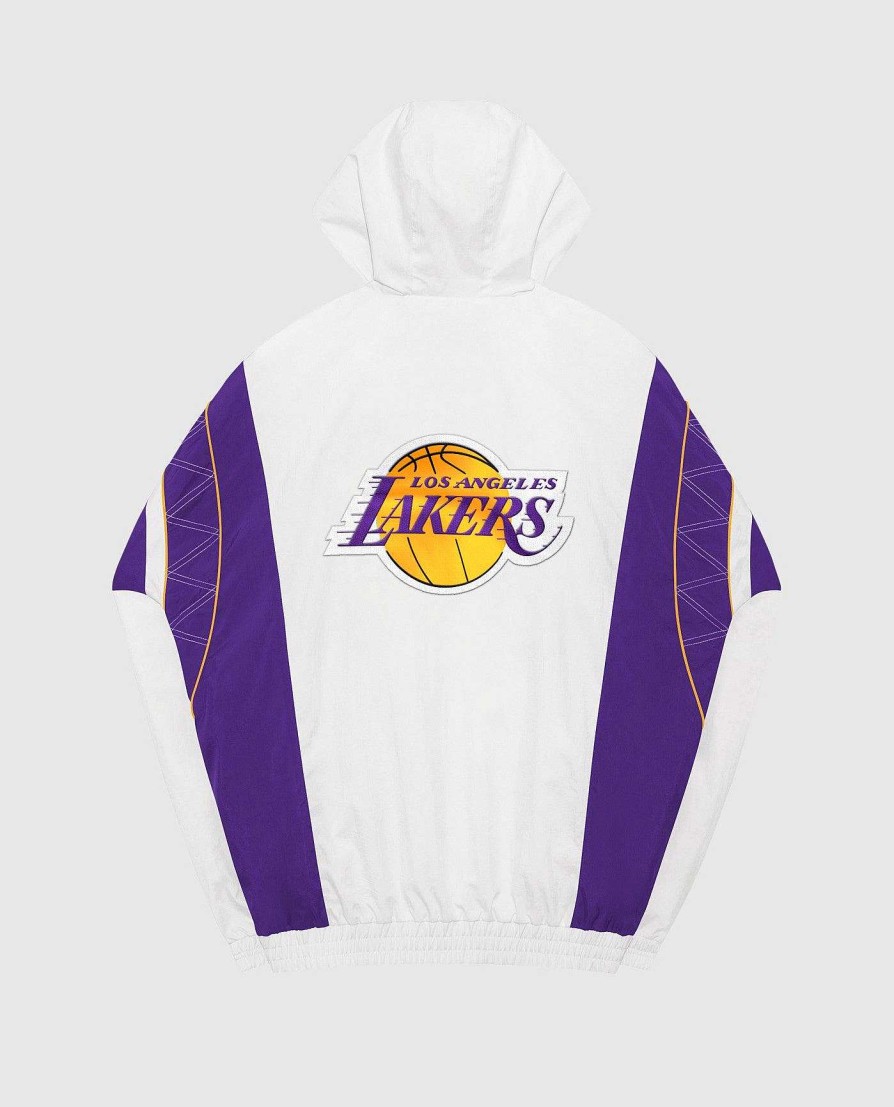 Nba STARTER | Jacke Der Heimmannschaft Der Los Angeles Lakers Mit Halbem Reisverschluss Weis