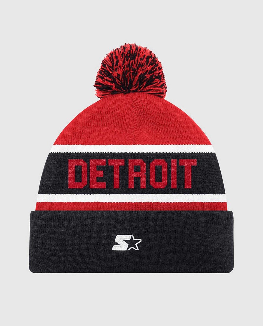 Nhl STARTER | Detroit Red Wings Pom Beanie Schwarz