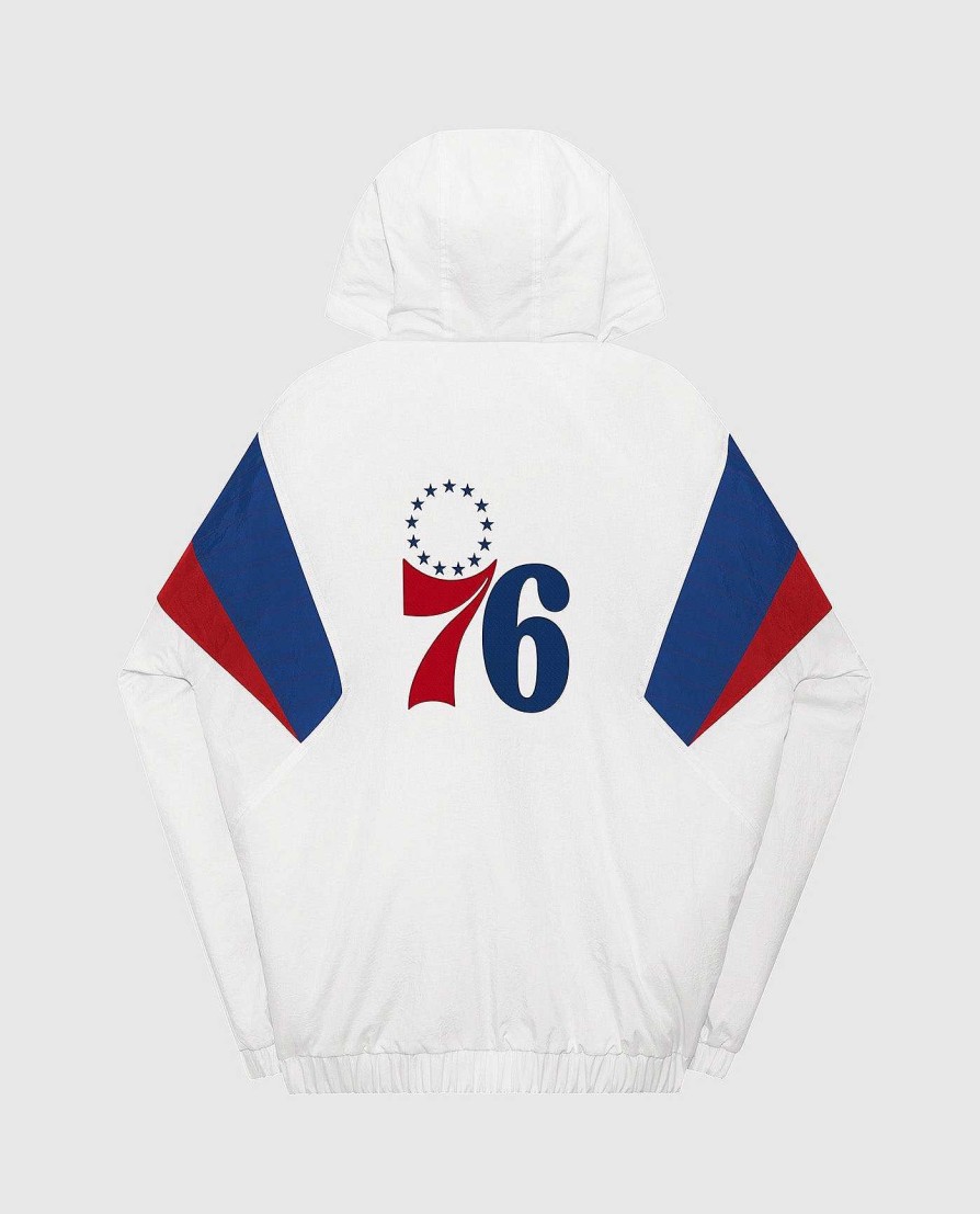 Nba STARTER | Philadelphia 76Ers Breakaway Nylon-Jacke Mit Halbem Reisverschluss Weis