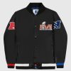 Nfl STARTER | Super Bowl Lvi Varsity Satin Full-Snap-Jacke Schwarz