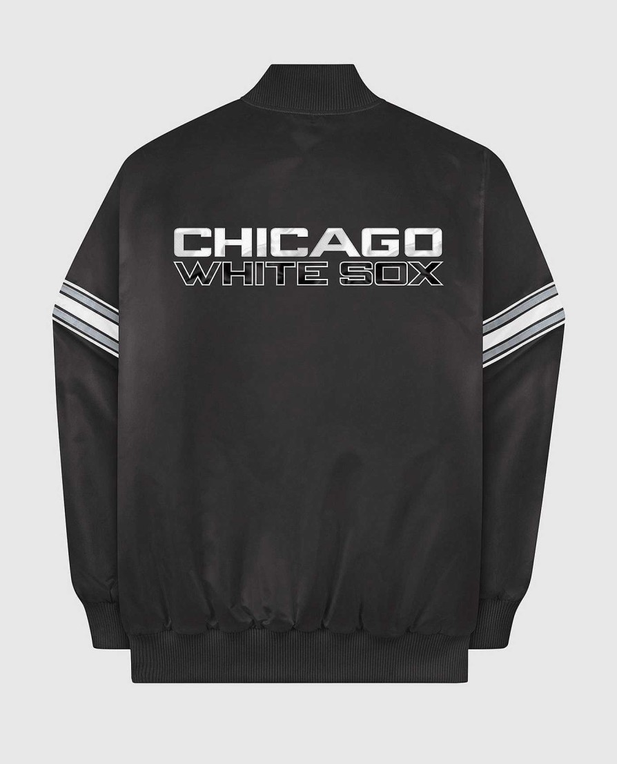 Mlb STARTER | Chicago White Sox Varsity Satin Full-Snap-Jacke Schwarz