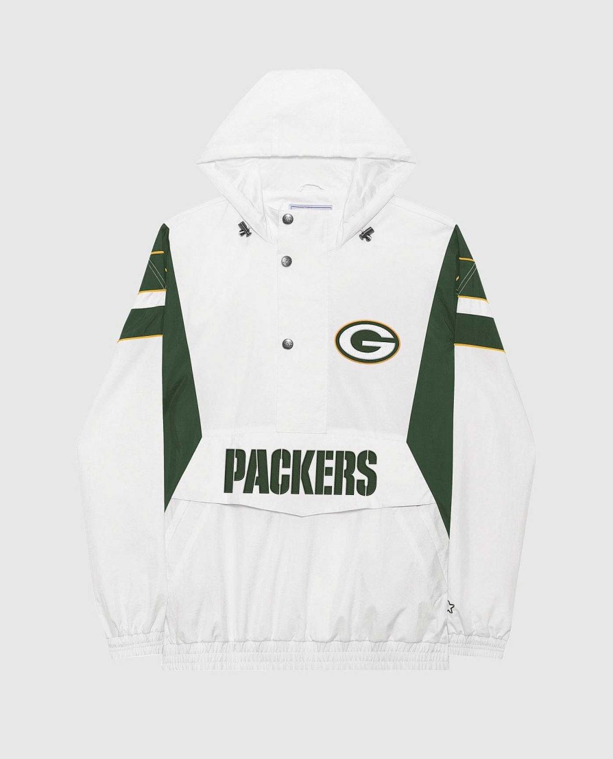 Nfl STARTER | Jacke Der Green Bay Packers Heimmannschaft Mit Halbem Reisverschluss Weis