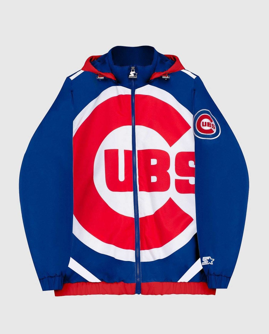 Mlb STARTER | Chicago Cubs Kapuzenjacke Aus Nylon Mit Durchgehendem Reisverschluss Cubsblau