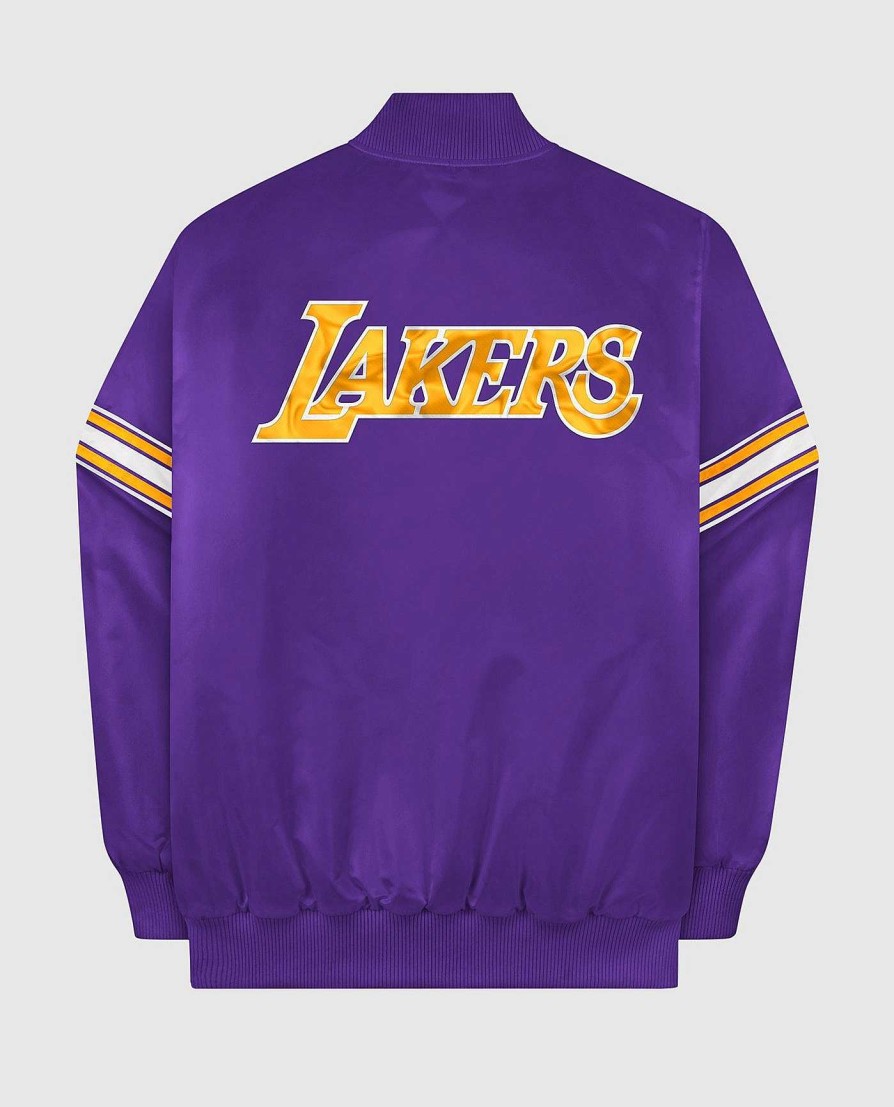 Nba STARTER | Los Angeles Lakers Varsity Satin Full-Snap-Jacke Lakerpurple