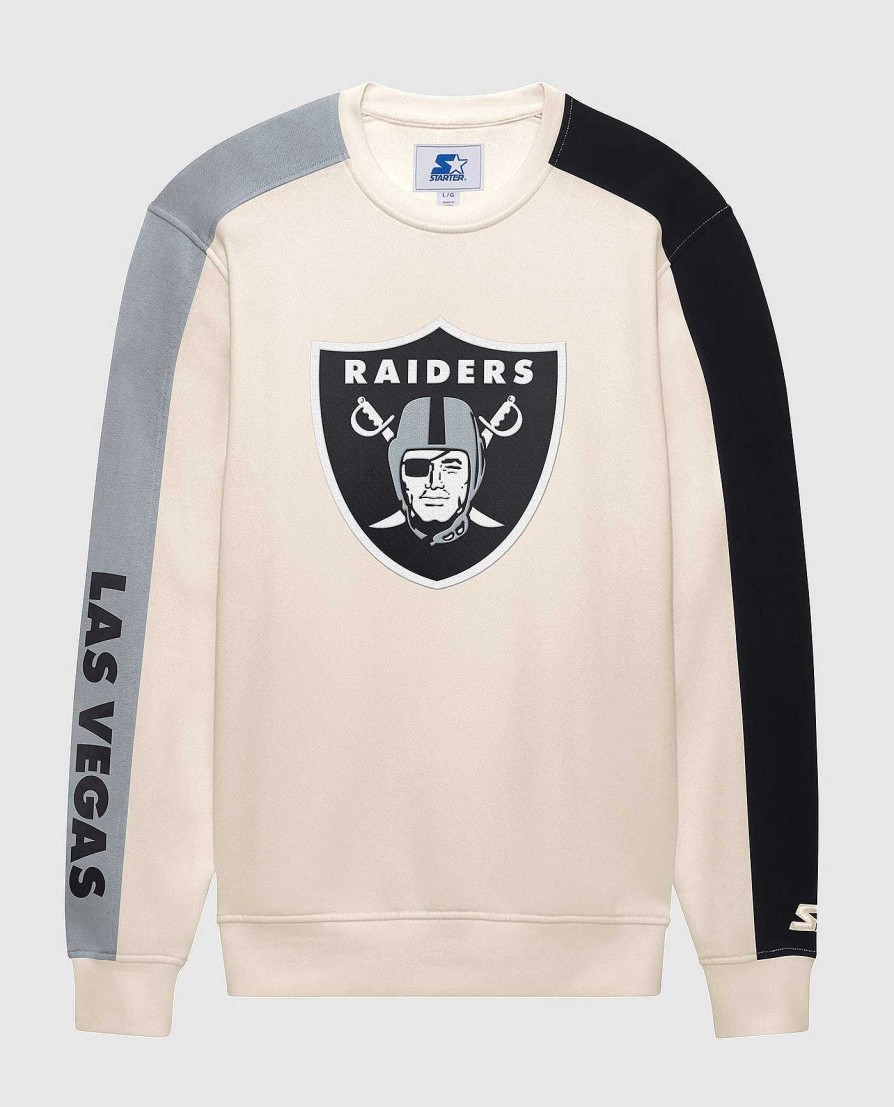 Nfl STARTER | Las Vegas Raiders Team Crew Langarmshirt Creme