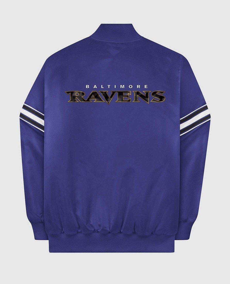 Nfl STARTER | Baltimore Ravens Varsity Satin Full-Snap-Jacke Ravenpurple