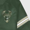 Nba STARTER | Milwaukee Bucks Varsity Satin Full-Snap-Jacke Bucksgreen