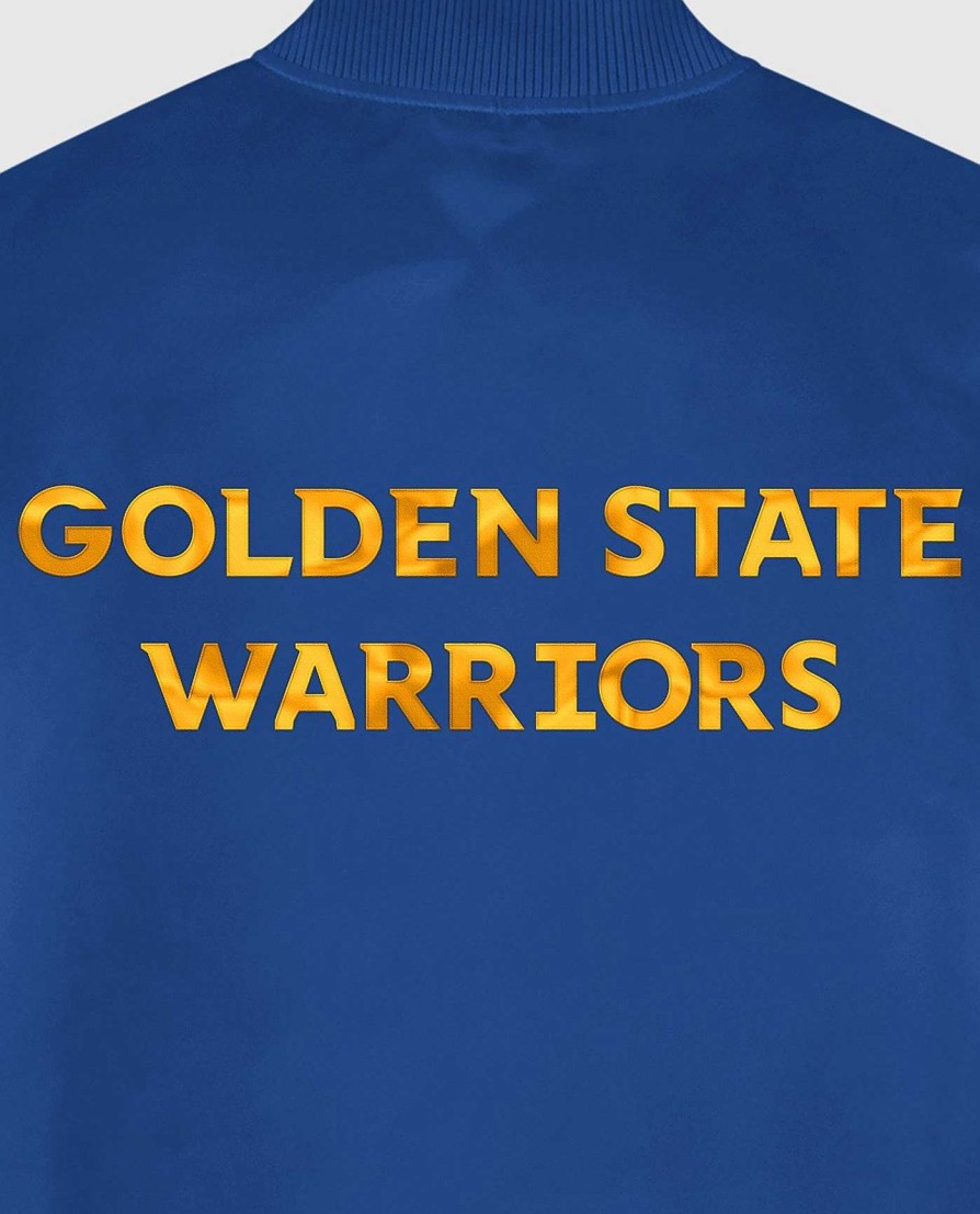 Nba STARTER | Golden State Warriors Varsity Satin Full-Snap-Jacke Kriegerblau