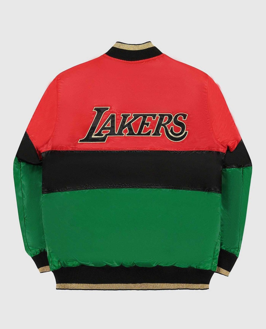 Nba STARTER | Ty Mopkins Black History Month Los Angeles Lakers Jacke Mit Durchgehendem Reisverschluss Lakersrotschwarzgrun