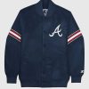 Mlb STARTER | Atlanta Braves Varsity Satin Full-Snap-Jacke Bravesnavy