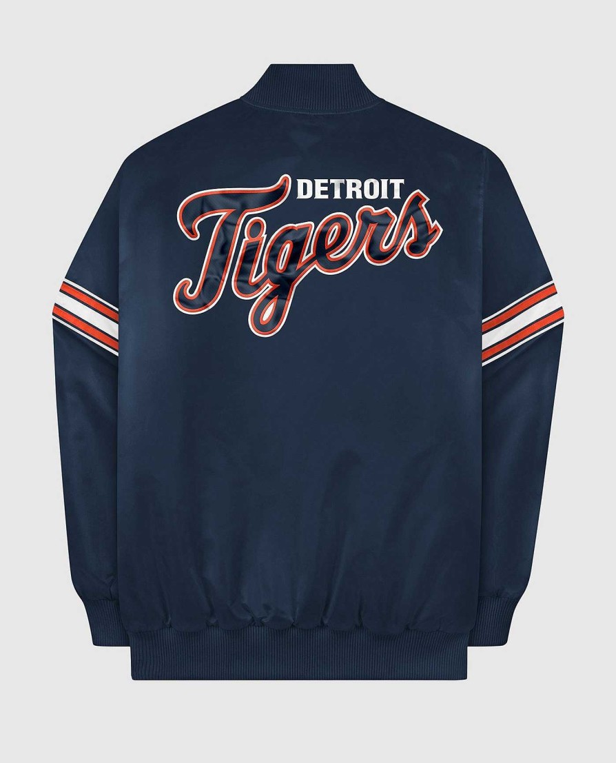 Mlb STARTER | Detroit Tigers Varsity Satin Full-Snap-Jacke Tigersmarine