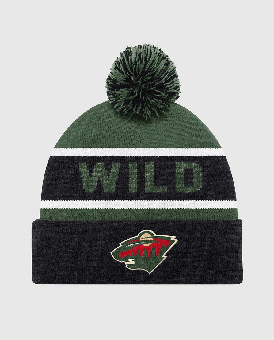 Nhl STARTER | Minnesota Wild Pom Beanie Schwarz