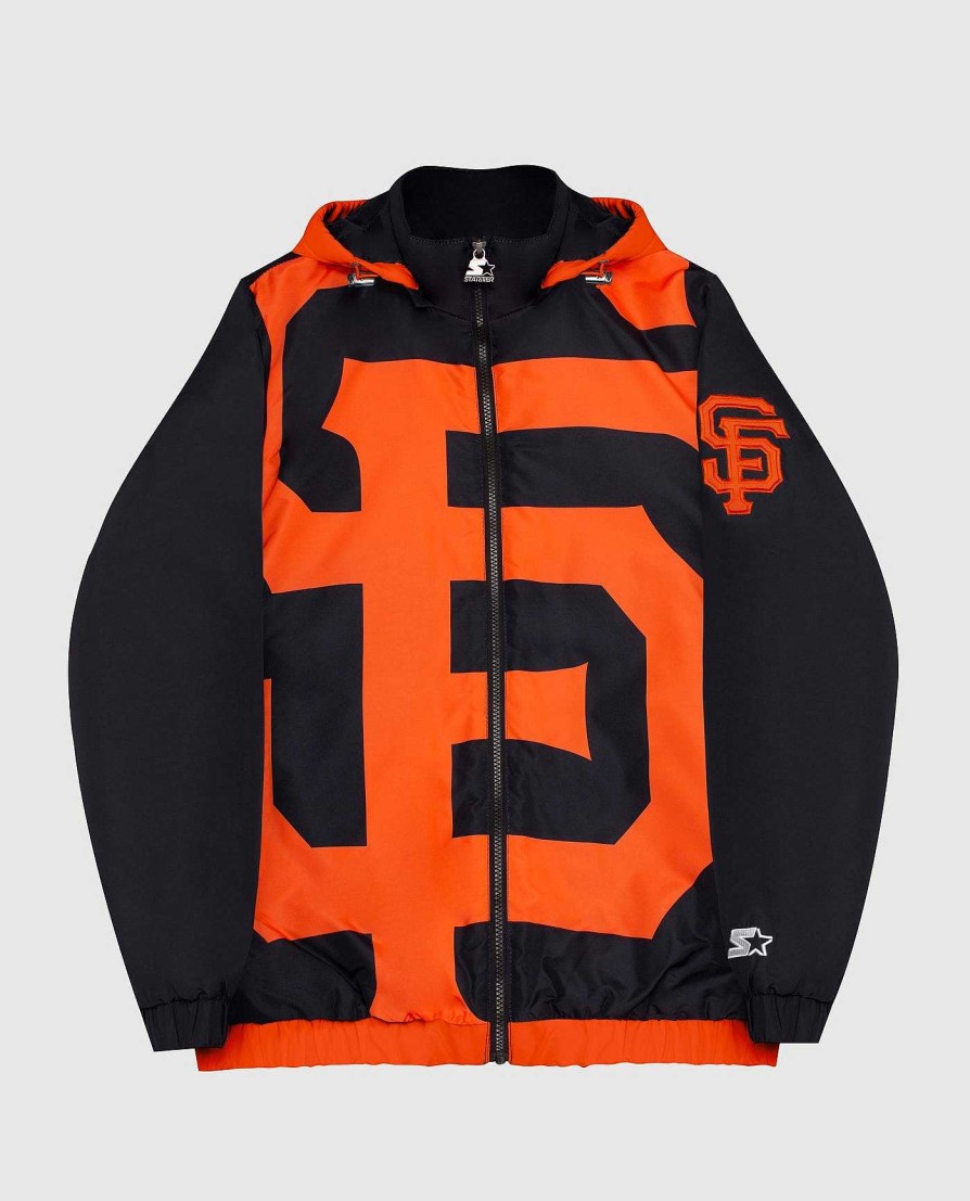 Mlb STARTER | San Francisco Giants Kapuzenjacke Aus Nylon Mit Durchgehendem Reisverschluss Schwarz