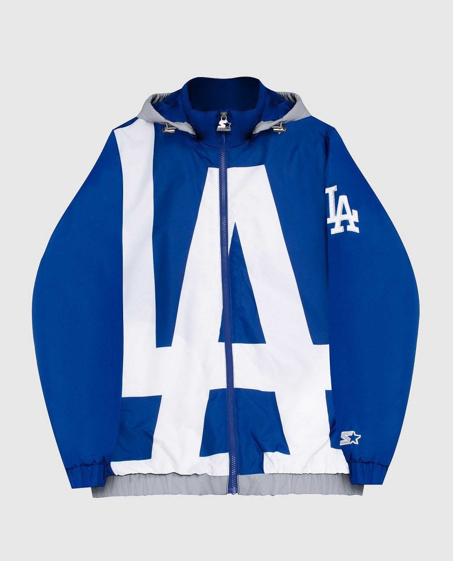 Mlb STARTER | Los Angeles Dodgers Kapuzenjacke Aus Nylon Mit Durchgehendem Reisverschluss Dodgersblau