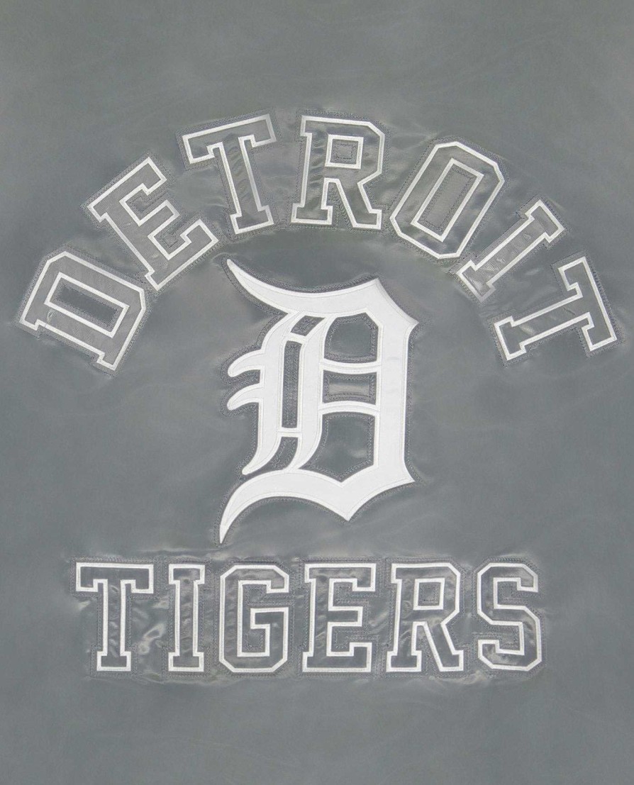 Mlb STARTER | Ty Mopkins Detroit Tigers Varsity Satin Full-Snap Jacke Tigersilber