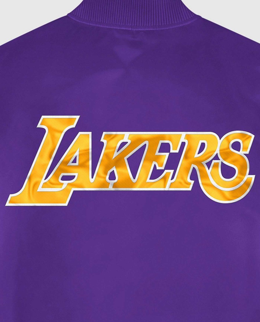 Nba STARTER | Los Angeles Lakers Varsity Satin Full-Snap-Jacke Lakerpurple