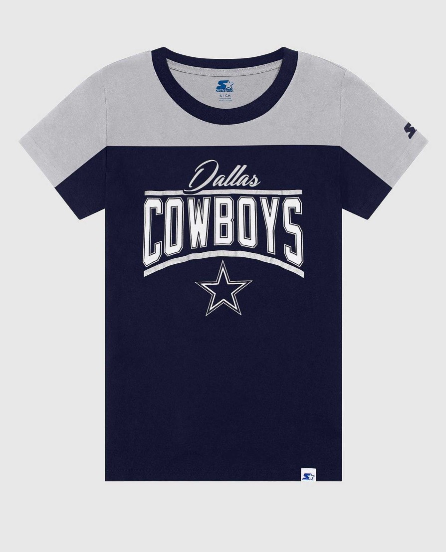 Nfl STARTER | Damen-T-Shirt Der Dallas Cowboys Mit Rundhalsausschnitt Und Farbblockdesign Cowboysmarine