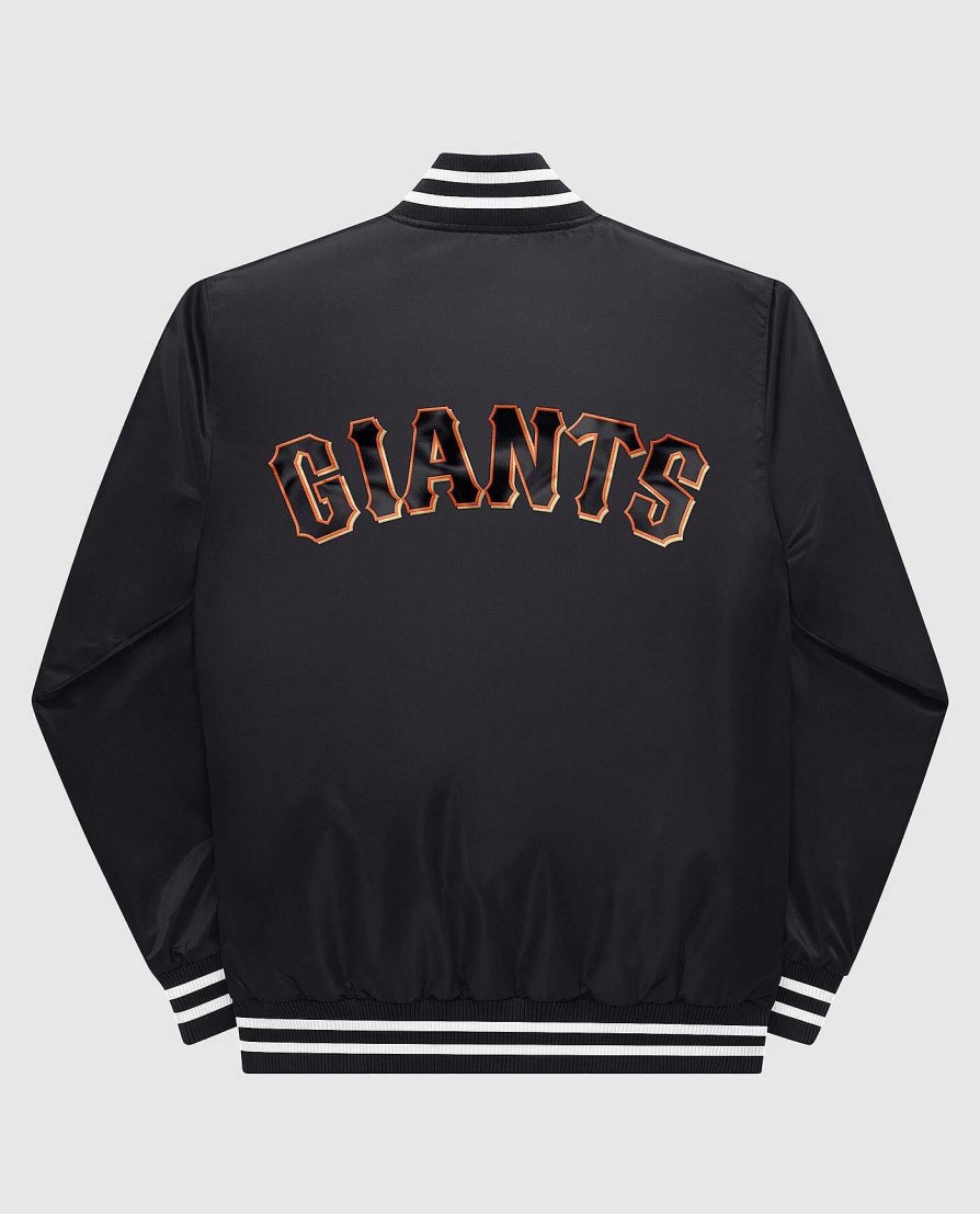 Mlb STARTER | San Francisco Giants Varsity Satin Full-Snap-Jacke Schwarz