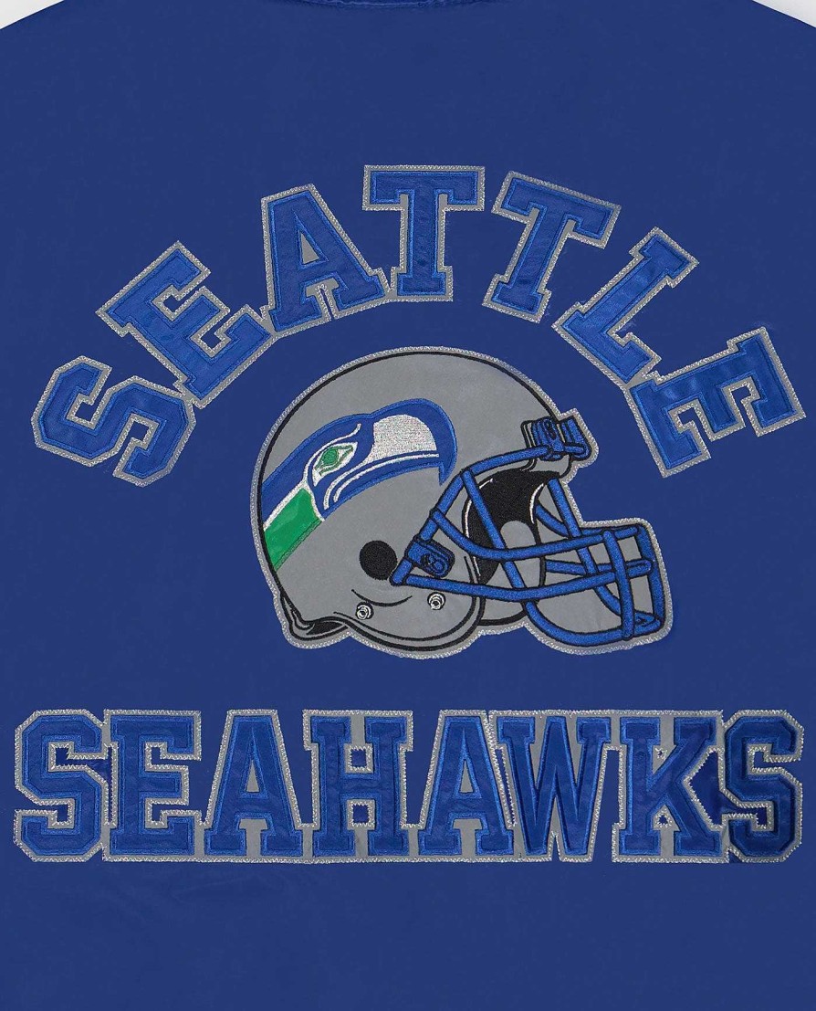 Nfl STARTER | Seattle Seahawks Varsity Satin Full-Snap-Jacke Seahawksblau