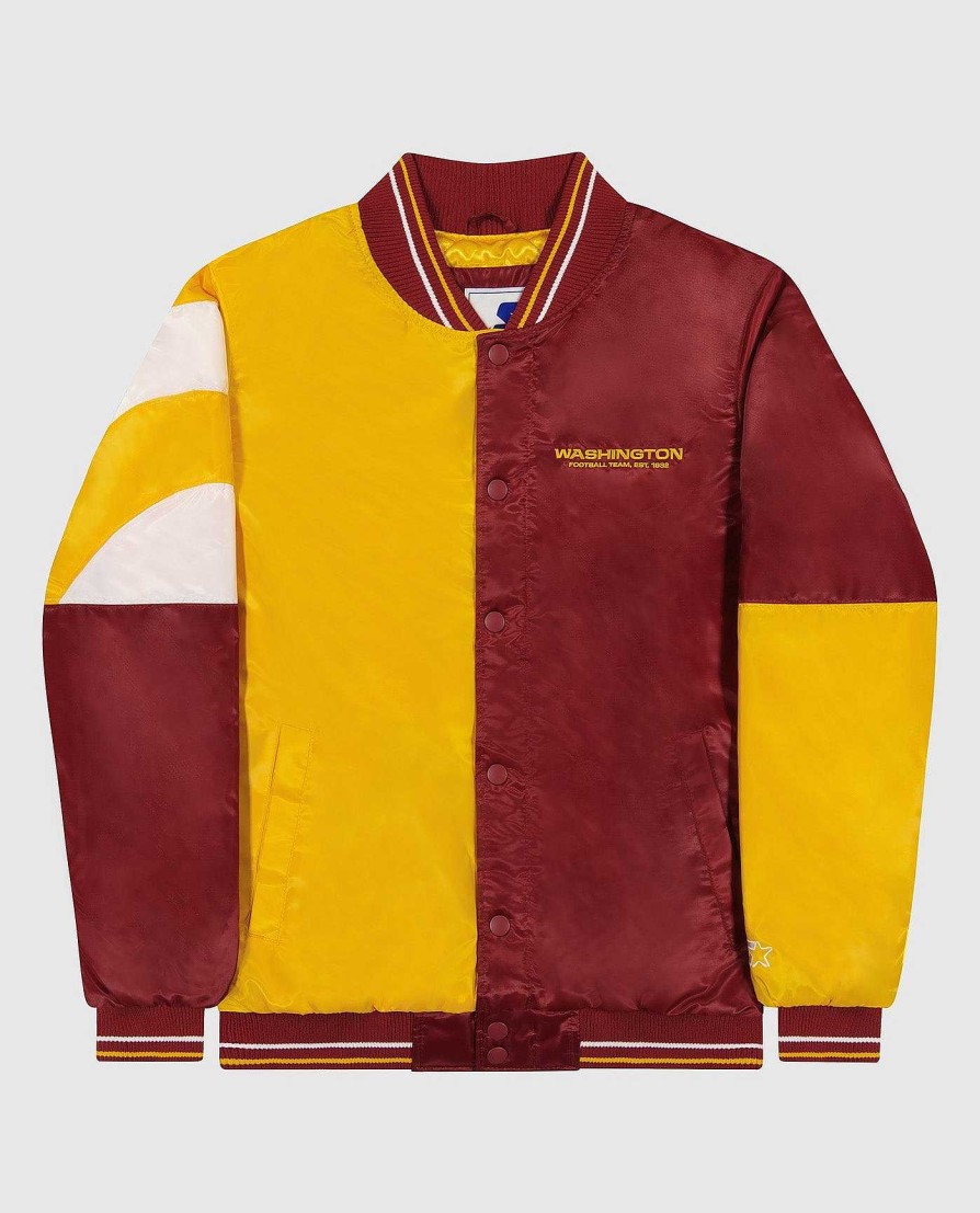 Nfl STARTER | Washington Commanders Varsity Satin Full-Snap-Jacke Kommandantengoldburgund