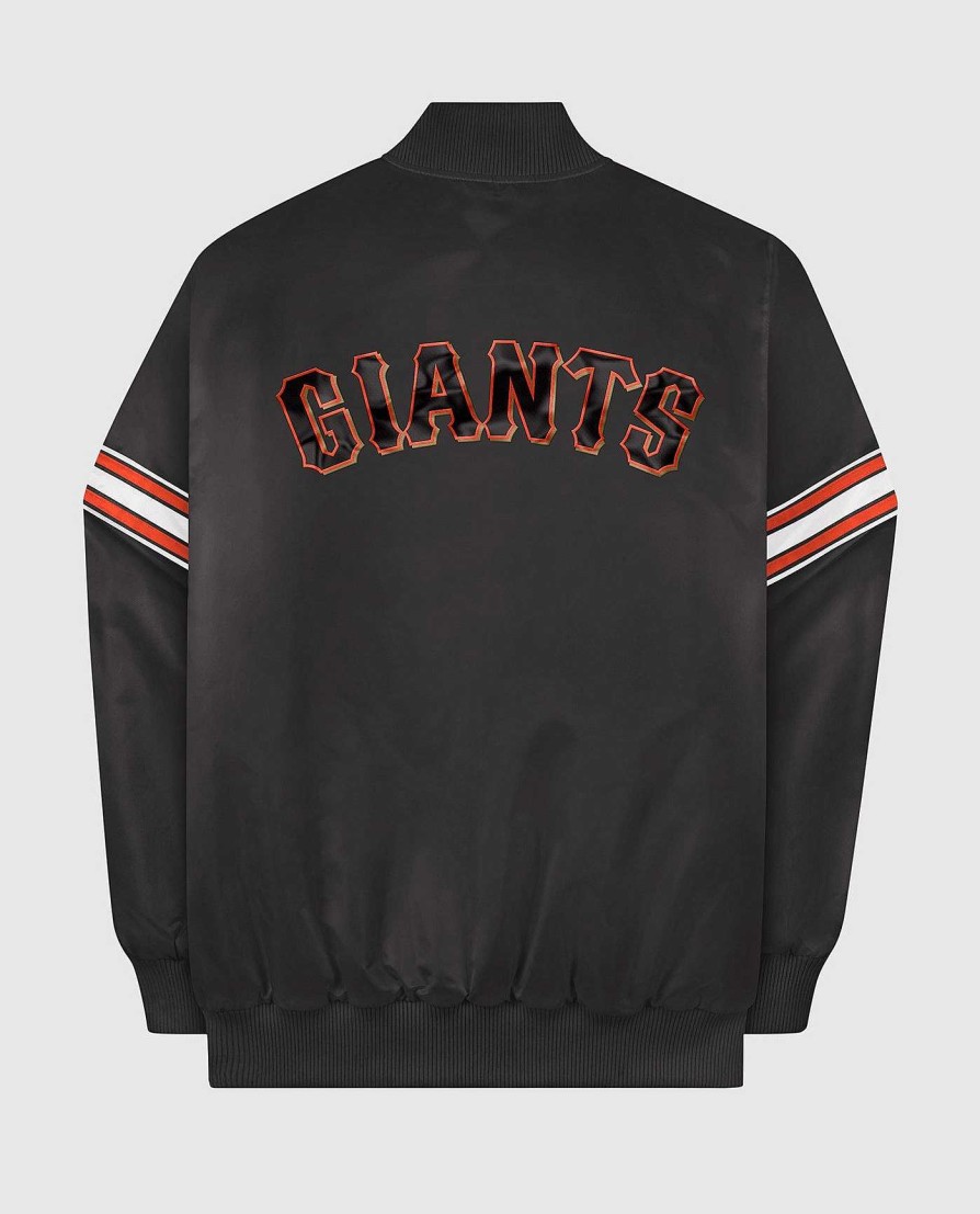 Mlb STARTER | San Francisco Giants Varsity Satin Full-Snap-Jacke Schwarz