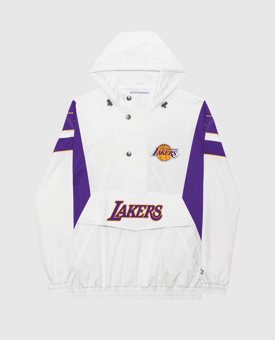 Nba STARTER | Jacke Der Heimmannschaft Der Los Angeles Lakers Mit Halbem Reisverschluss Weis