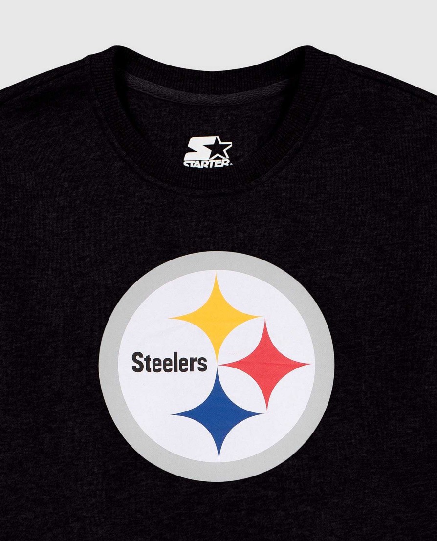 Nfl STARTER | Damen-Sweatshirt Der Pittsburgh Steelers Mit Rundhalsausschnitt Schwarz