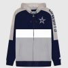 Nfl STARTER | Dallas Cowboys Kapuzenpullover Mit Reisverschluss Vorne Und Farbblockdesign Cowboysmarine