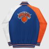 Nba STARTER | Jugend-New York Knicks Varsity Satin Full-Snap-Jacke Knicksblue