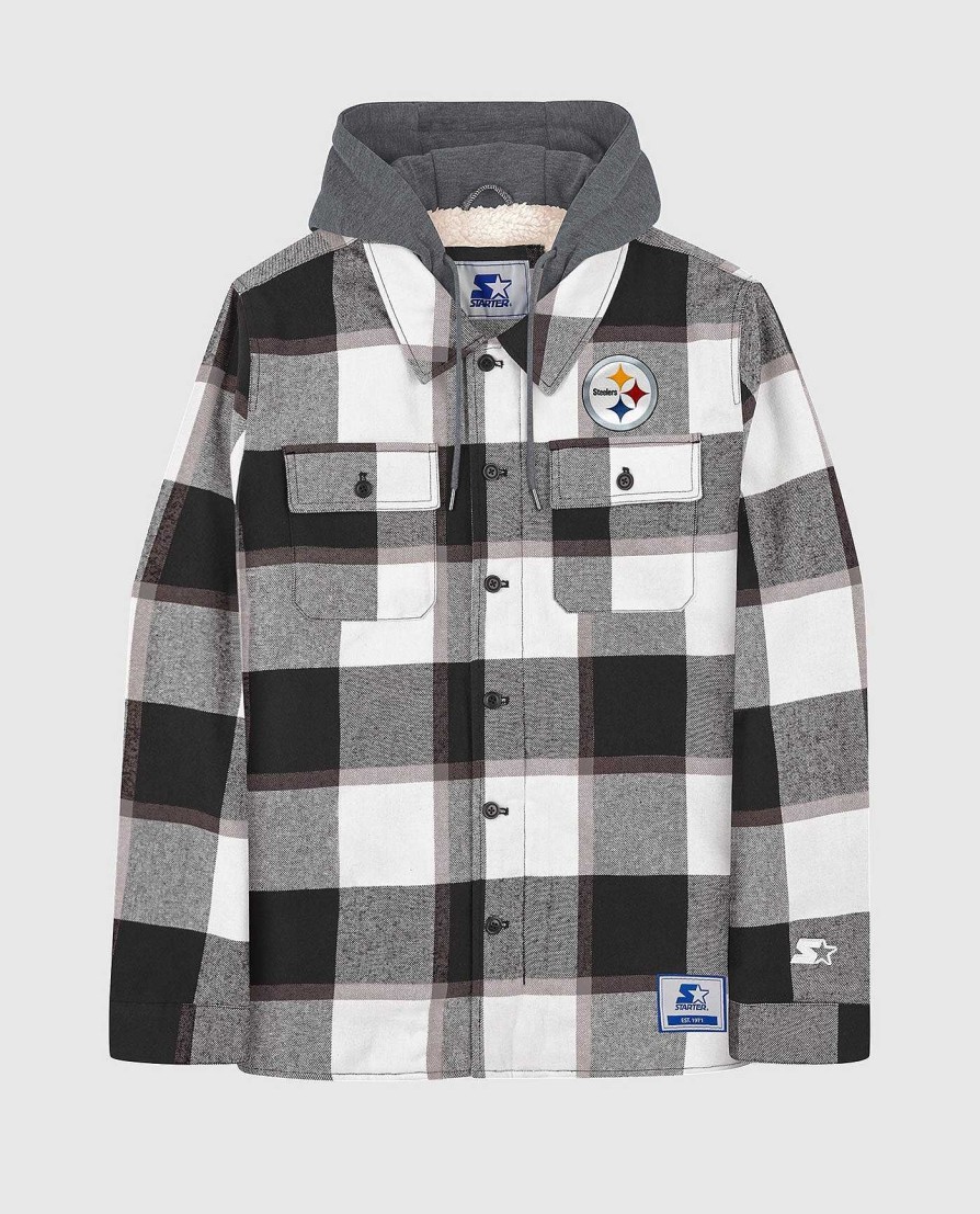 Nfl STARTER | Pittsburgh Steelers Sherpa-Gefutterte Karierte Jacke Steelersblack