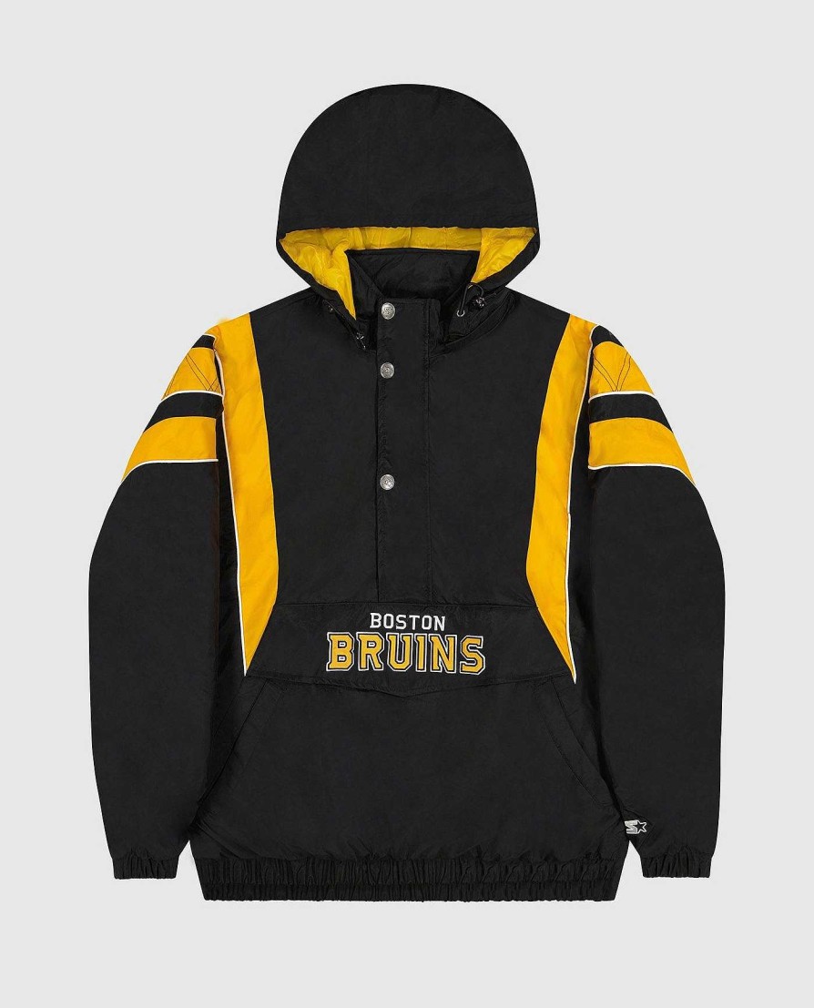 Nhl STARTER | Boston Bruins Pullover-Jacke Mit Kapuze Und Halbem Reisverschluss Bruinsblack