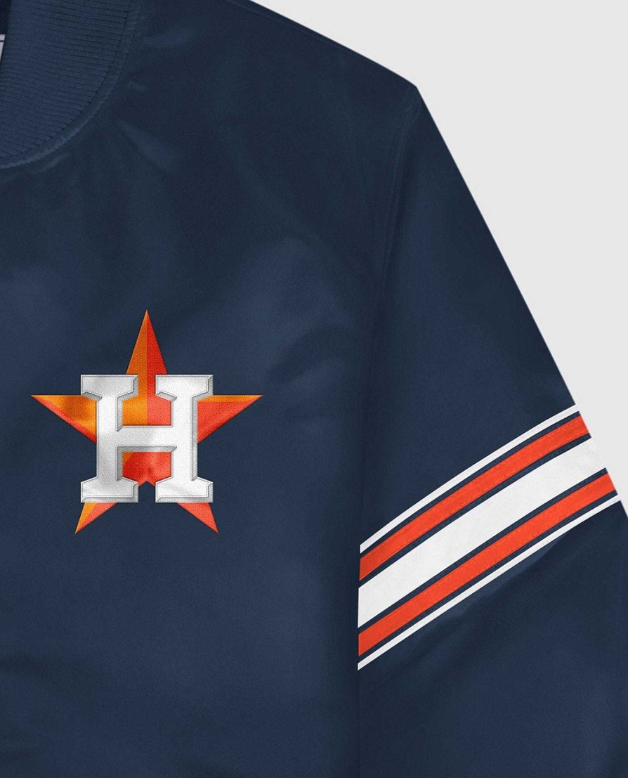 Mlb STARTER | Houston Astros Varsity Satin Full-Snap-Jacke Astrosmarine