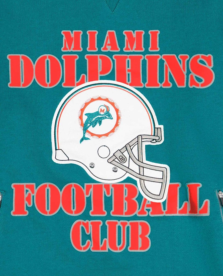 Nfl STARTER | Miami Dolphins Sweatshirt Mit Rundhalsausschnitt Und Reisverschlusstaschen Dolphinsaqua