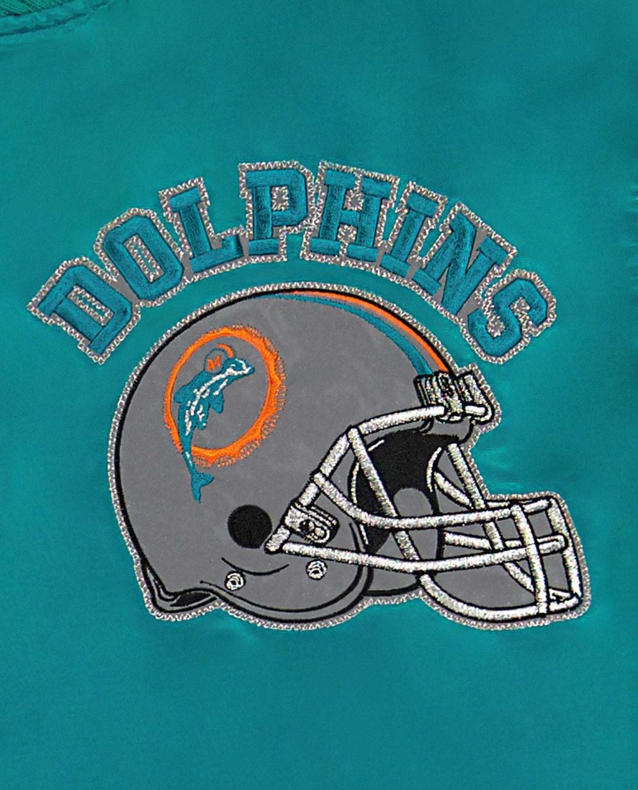 Nfl STARTER | Miami Dolphins Varsity Satin Full-Snap-Jacke Dolphinsaqua