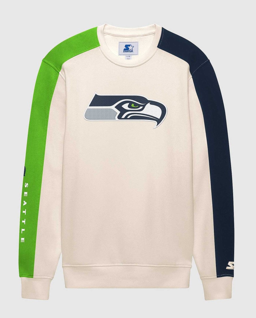 Nfl STARTER | Seattle Seahawks Team Crew Langarmshirt Creme