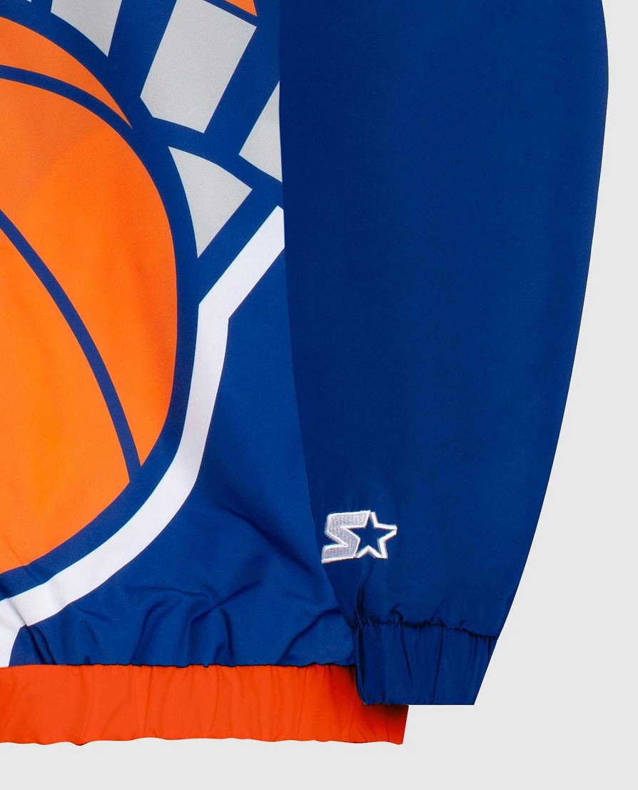 Nba STARTER | New York Knicks Kapuzenjacke Aus Nylon Mit Durchgehendem Reisverschluss Knicksblue