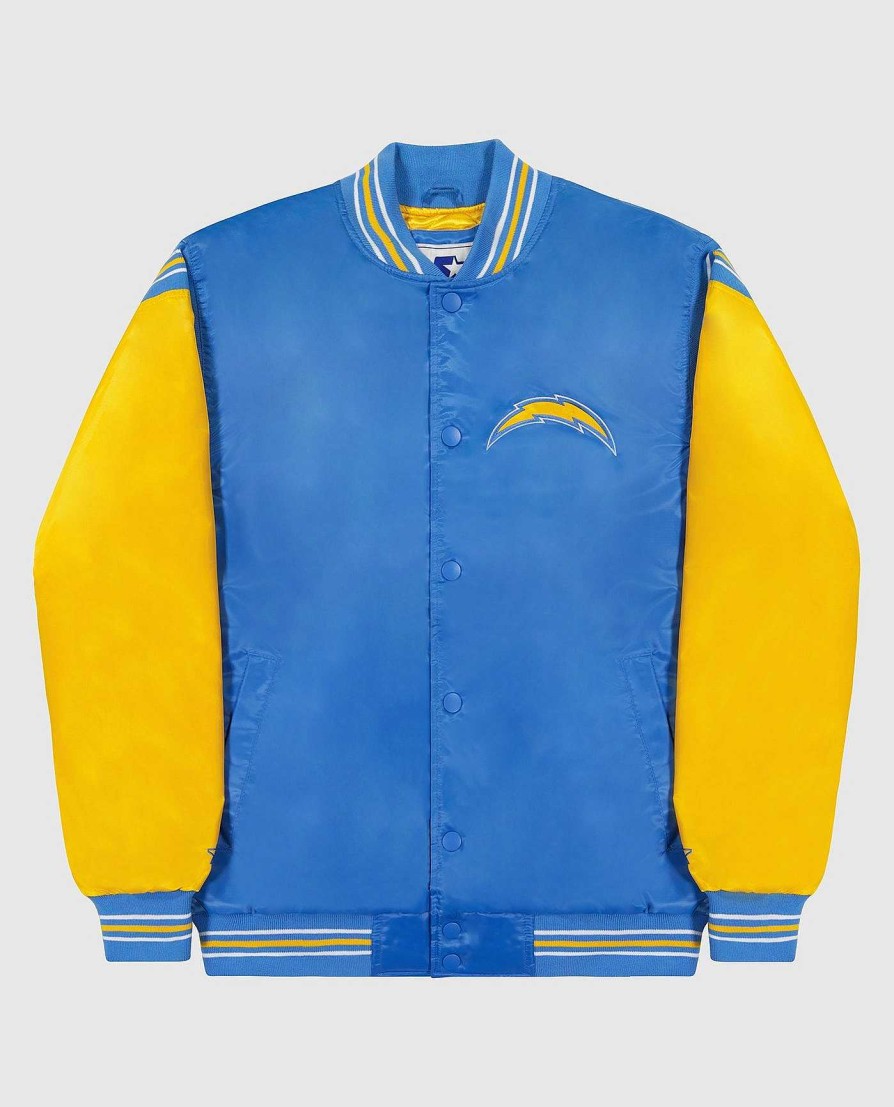 Nfl STARTER | Los Angeles Chargers Varsity Satin Full-Snap-Jacke Ladegeratehellblau