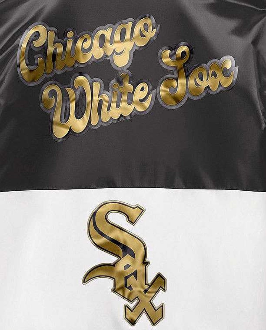 Mlb STARTER | Ty Mopkins Chicago White Sox Satin Full-Snap Jacke Schwarz