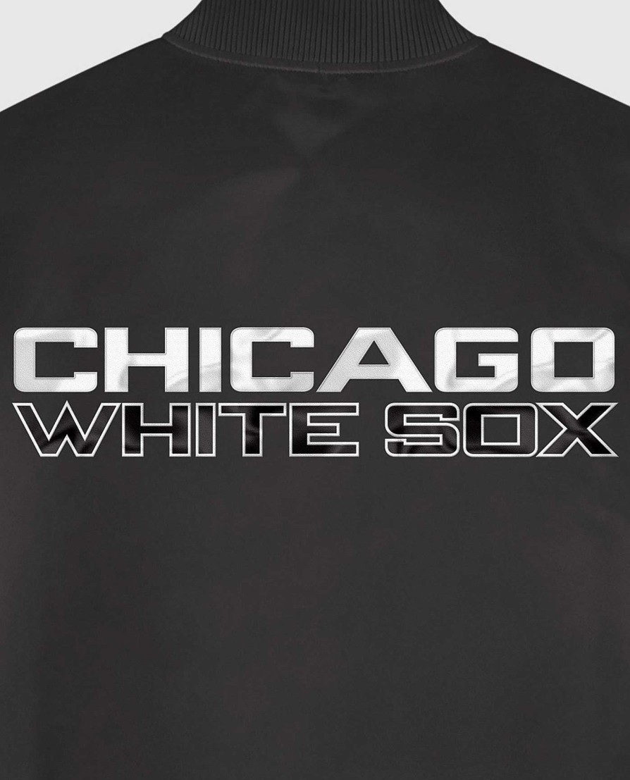 Mlb STARTER | Chicago White Sox Varsity Satin Full-Snap-Jacke Schwarz